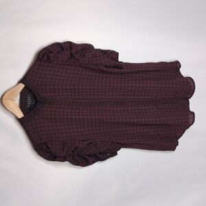 Laundry by Shelli Segal Puff Sleeve Houndstooth Blouse - Small